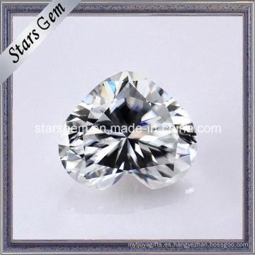 Súper blanco corazón forma Moissanite diamante piedra suelta